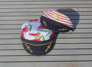 Ticking Red Captain Hat